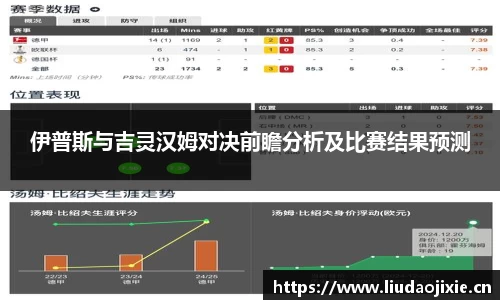 伊普斯与吉灵汉姆对决前瞻分析及比赛结果预测